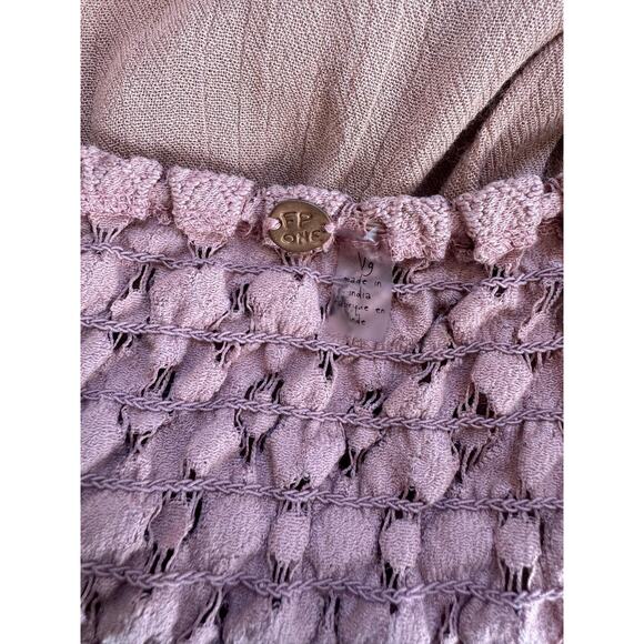 Free People Dress Womens Large Dusty Rose Adella Slip Lace Fairy Boho Coquette - Picture 9 of 14